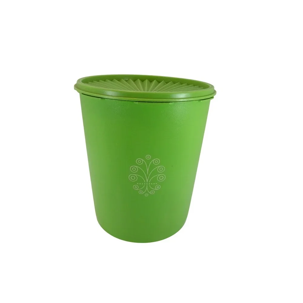 Tupperware Servalier Canister‎ 805-5 Green Excellent Sunburst Lid Vintage MCM